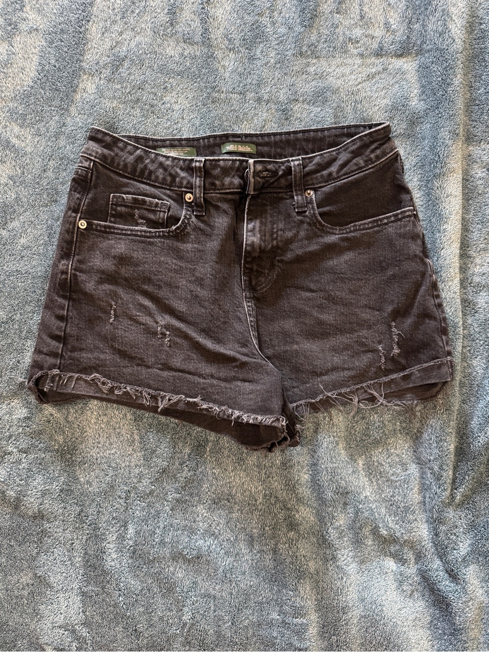 wild fable Black Distressed Denim Cutoff Shorts